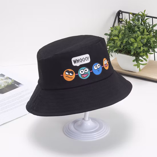 Cartoon Unisex Child Wide Brim Sun Protection Beach Cap with Adjustable Chin Strap Outdoor Play Hat