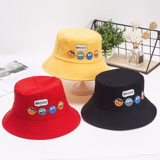 Cartoon Unisex Child Wide Brim Sun Protection Beach Cap with Adjustable Chin Strap Outdoor Play Hat
