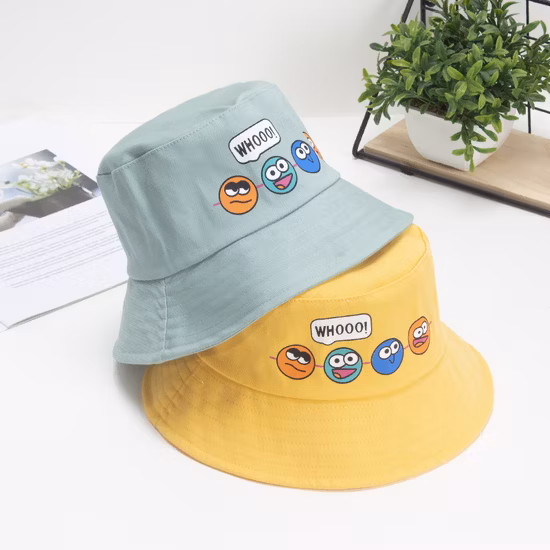 Cartoon Unisex Child Wide Brim Sun Protection Beach Cap with Adjustable Chin Strap Outdoor Play Hat