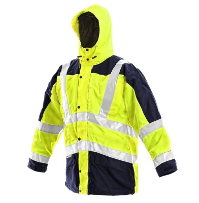 맞춤형 방수 통기성 Hi Vis 300d 옥스포드/PU 재킷 높은 가시성 반사 재킷 5 in 1 Work Parka